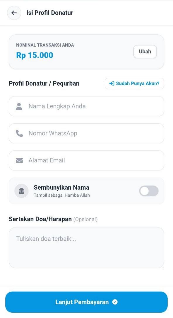 Screenshot Fitur SDonasi