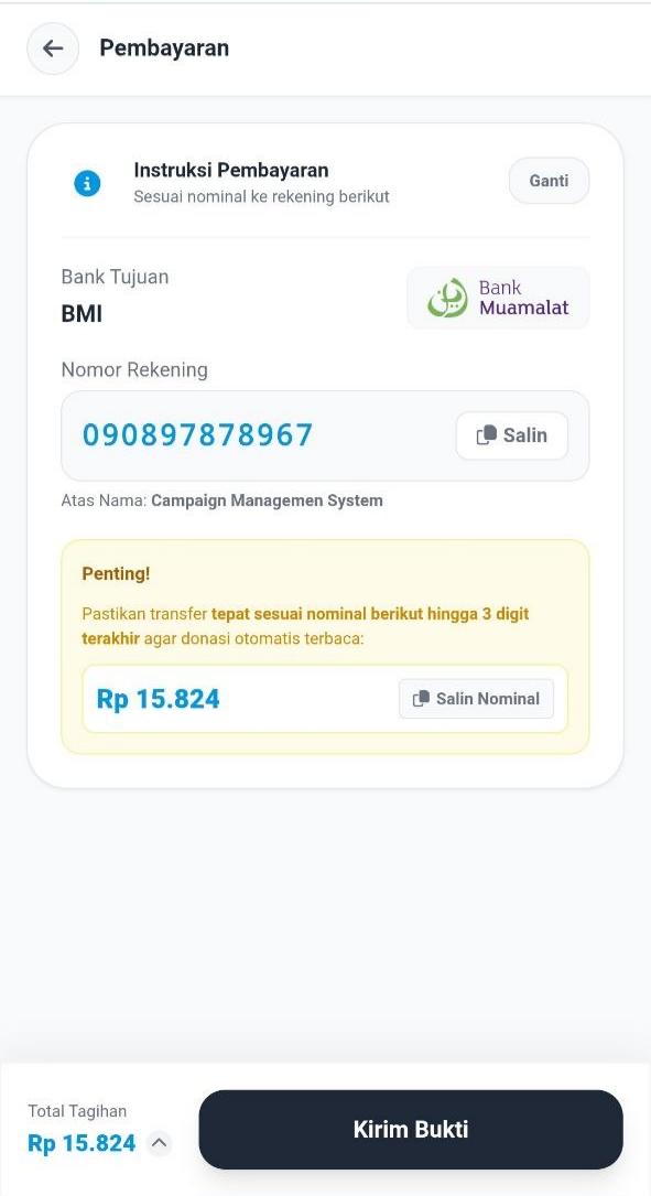 Screenshot Fitur SDonasi