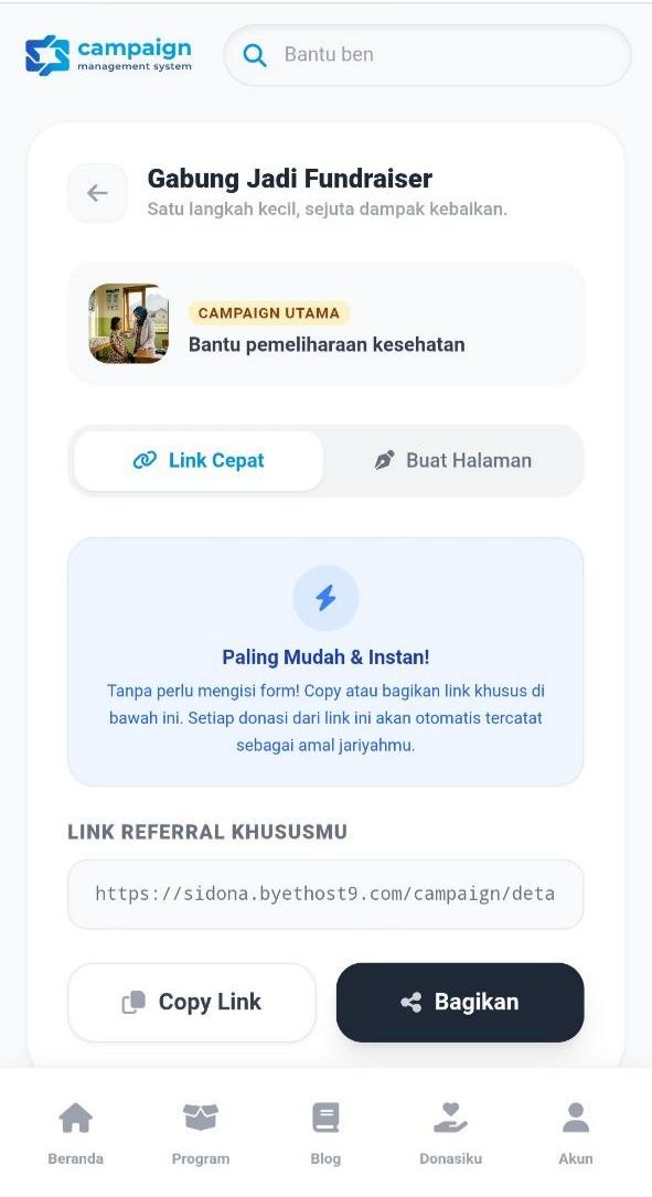 Screenshot Fitur SDonasi