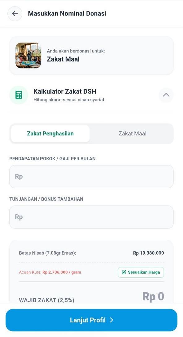 Screenshot Fitur SDonasi